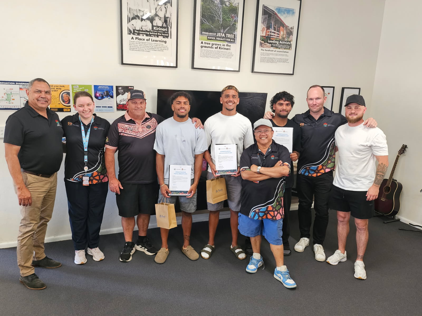AHL CEO Shane Hamilton with Kirinari Sydney Hostel staff members and Kirinari Sydney Year 12 graduates of 2025