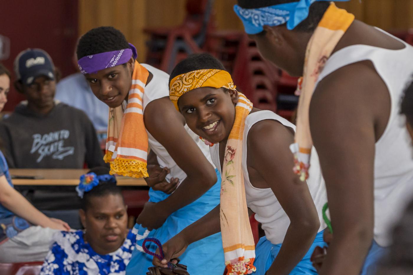 Students performing a dance 