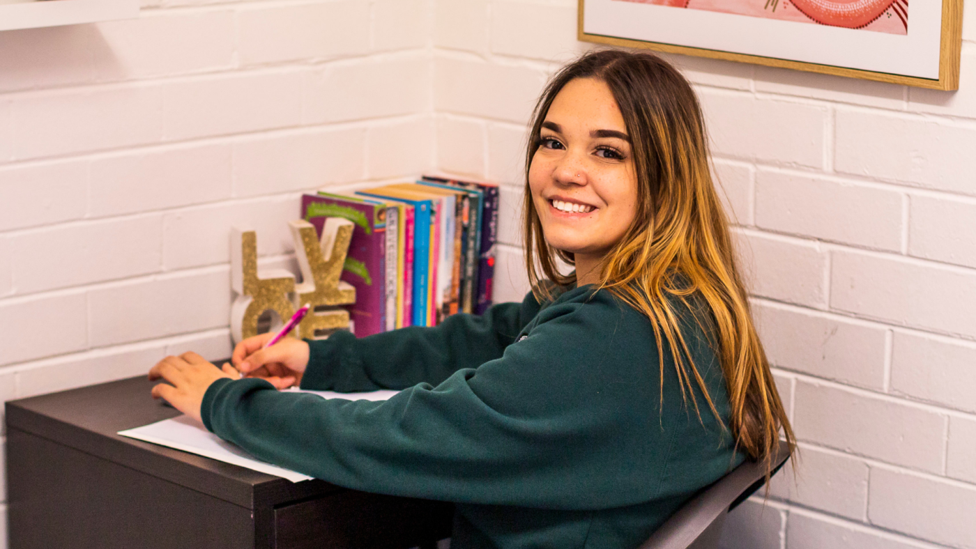 Student sitting at desk